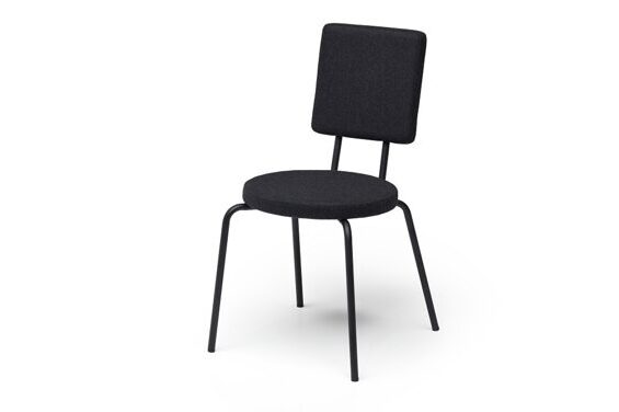Option Stuhl schwarz - runder Sitz - Lehne eckig