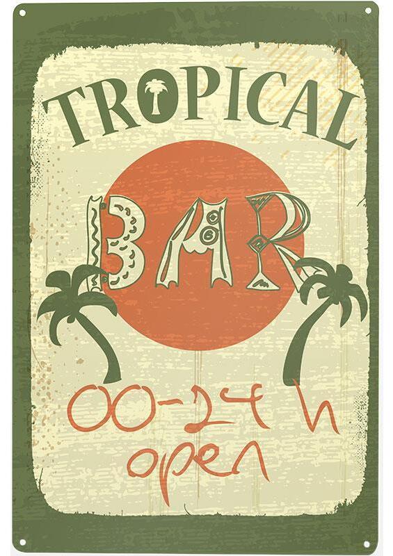 Metal sign Tropical Bar