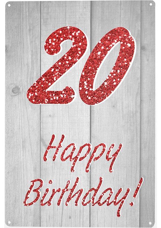 Blechschild Happy Birthday 20