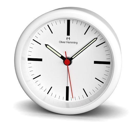 Alarm clock 80mm white - OHAS80WSTAT