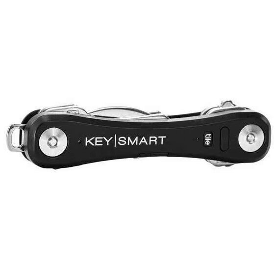 KeySmart Pro - Kompakter Schlüsselhalter mit Tile für 14 Schlüssel - Schwarz