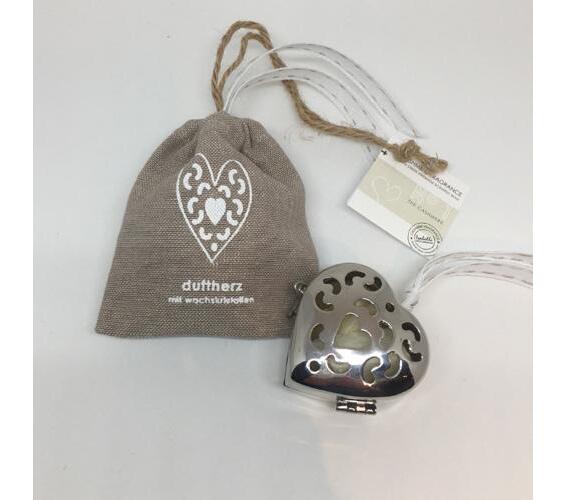 Scented heart small with wax cube in bag