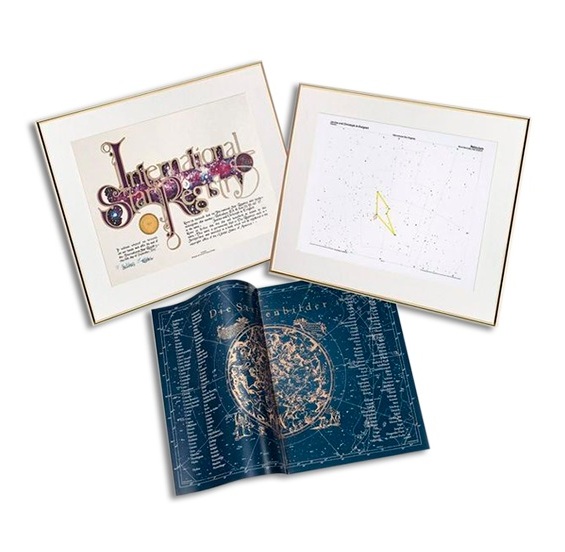 The star christening - certificate and star chart framed