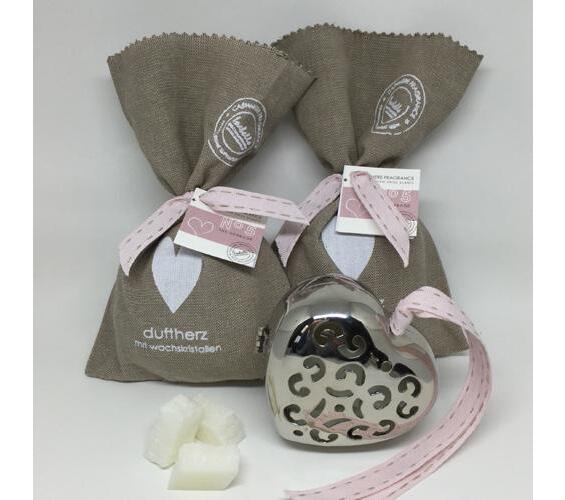 Fragrance heart large with wax cube in bag