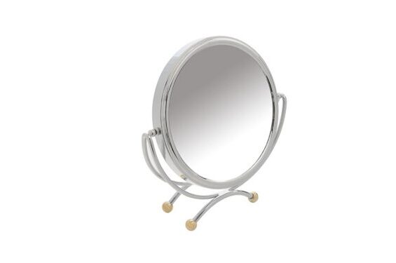 Miroir de table 20cm Chrome/Or x 10 Mag