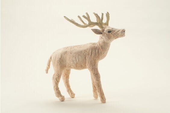 Decorative stag standing, pink