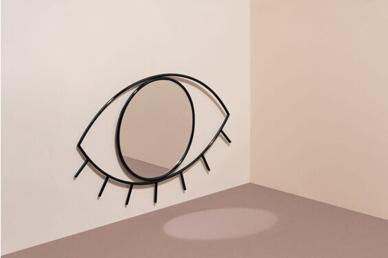 Eye shaped wall mirror Cyclops Black M