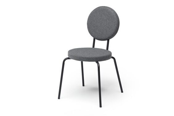 Option chaise grise - assise ronde - dossier rond