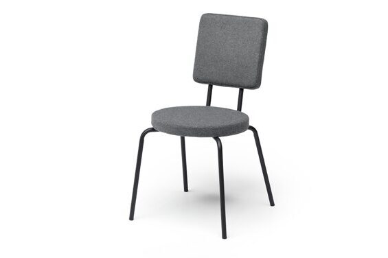 Option Stuhl grau - runder Sitz - Lehne eckig
