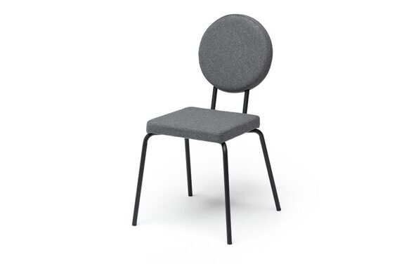 Option chaise grise - assise inclinée - dossier rond