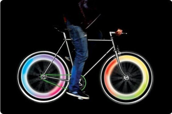 Feux de jante de vélo - Couleur - Phare de pneu de vélo