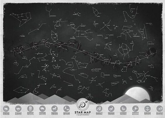 Scratch Map Stars - Sternenkarte