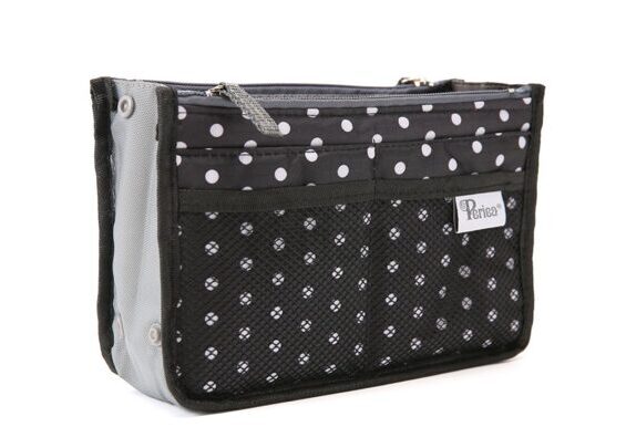 Bag in Bag black with white dots size L