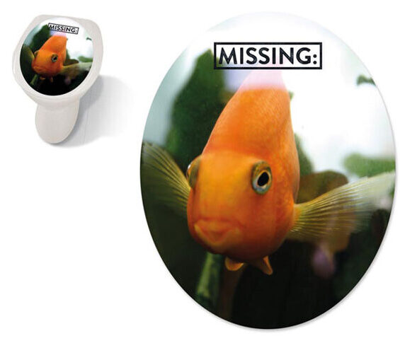 Toilet Lid Sticker - Toilet Sticker Fish Missing