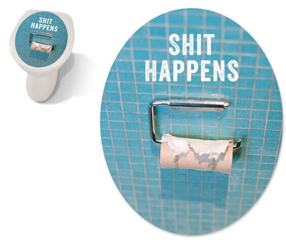 Klodeckelaufkleber - Toilet Sticker Shit Happens