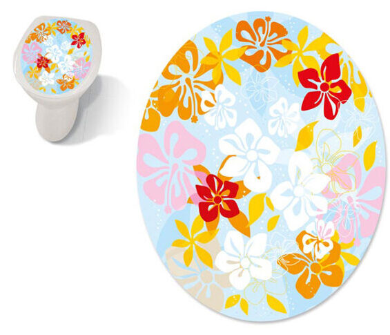 Toilet lid sticker - Toilet Sticker Flower Power