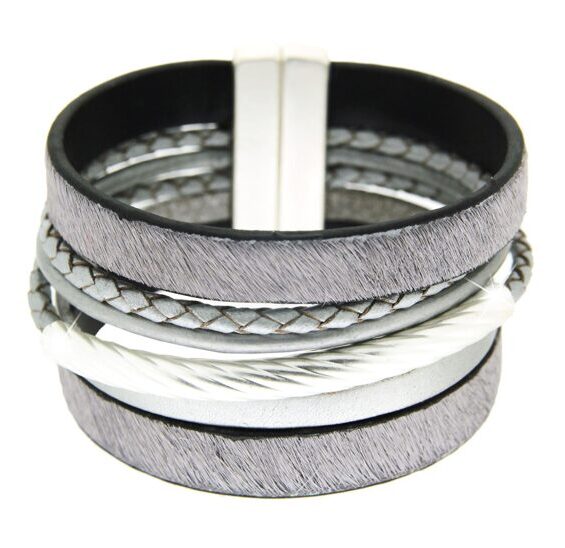 Bracelet Karin matt silver/grey
