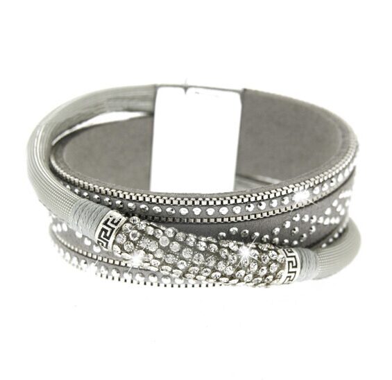 Bracelet Marisol, grey/silver/crystal