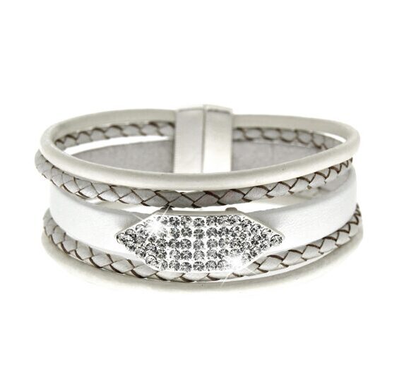 Bracelet Nuna matt silver/white/crystal