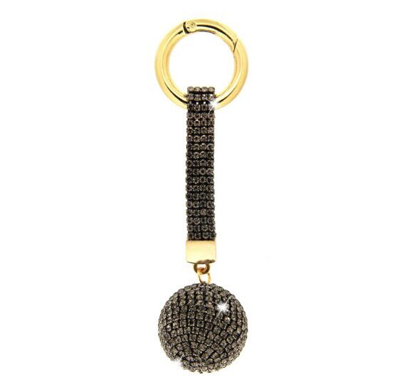 Keychain Ball gold/black/diamond