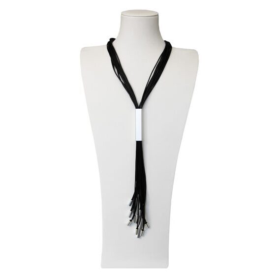 Halskette Filini Collection Pipe silber/schwarz