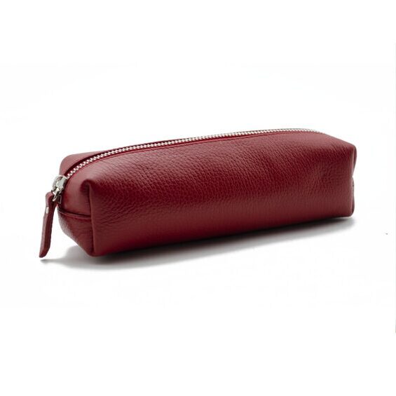 Leather case rectangular red