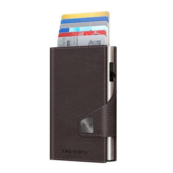 Wallet Click & Slide Coin Pocket Nappa Brown/Silver