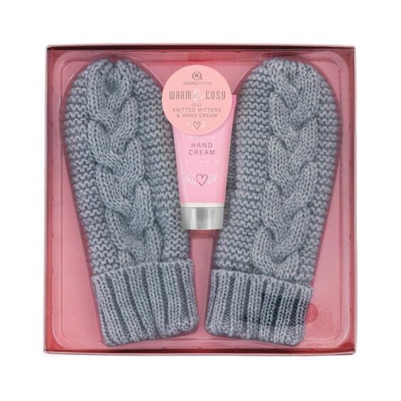 Mittens with Hand Lotion / Mittens and Hand Cream, grey