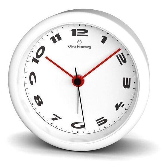 Alarm clock 80mm white - OHASW49W