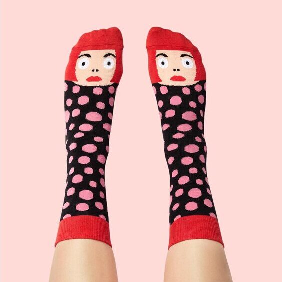 Chatty Feet motif socks - Yayoi Toesama