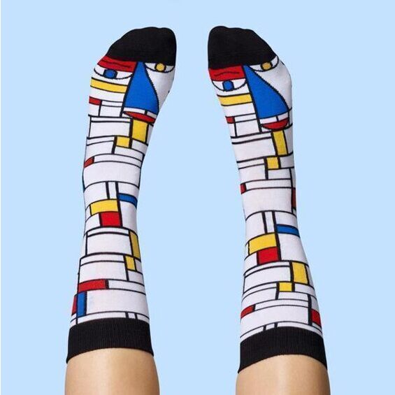 Chatty Feet Motif Socks - Mondrian