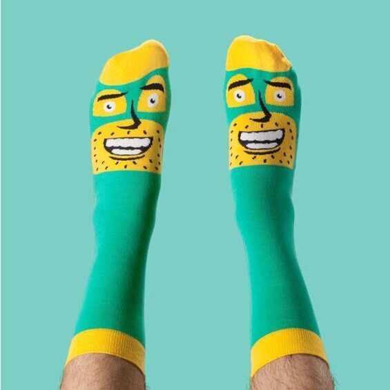 Chatty Feet Motif Socks - Commander Awesome