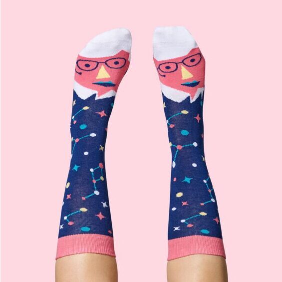 Chatty Feet Motif Socks - Stephen Toe King
