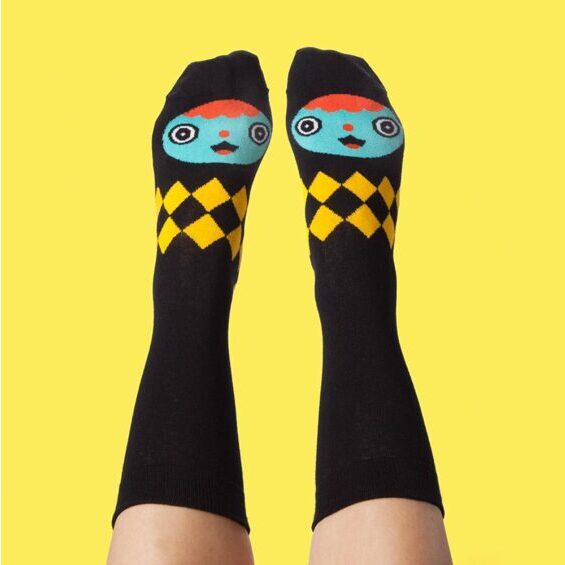 Chatty Feet Motif Socks - Gelly