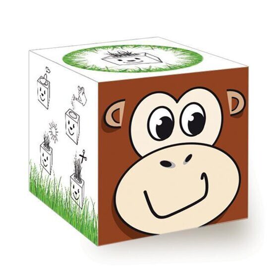 Grasscube wooden cube monkey