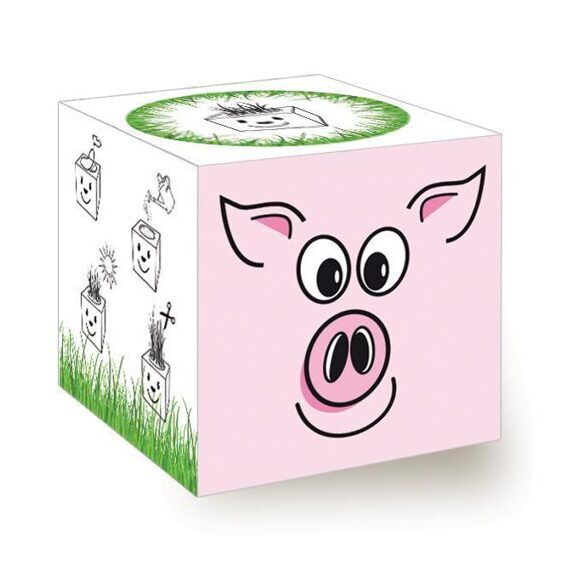 Grasscube wooden cube pig