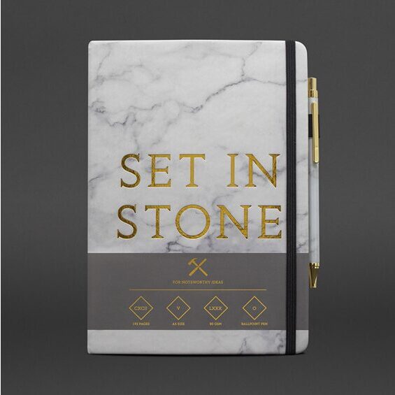 Set in Stone notepad with ballpoint pen