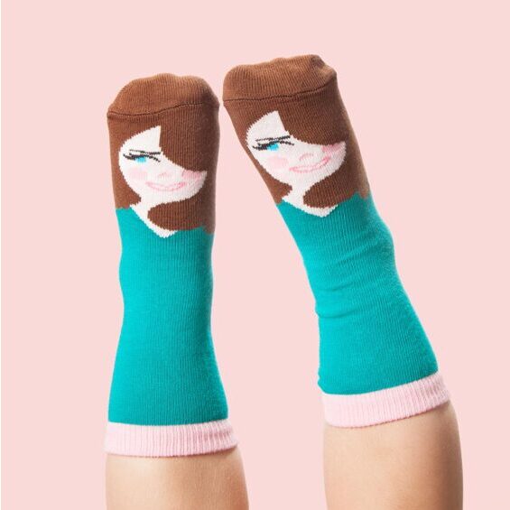 Chatty Feet Motif Socks - Kate Middle-Toe
