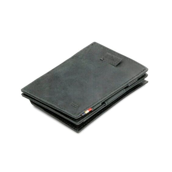 Cavare - Magic wallet with coin pocket in black brushed leather