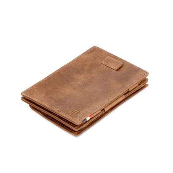 Cavare - Magic wallet with coin pocket in brown brushed leather