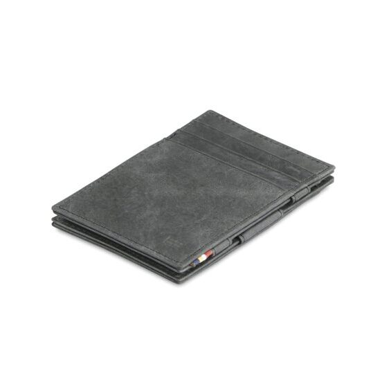 Essenziale - Magic wallet in black brushed leather