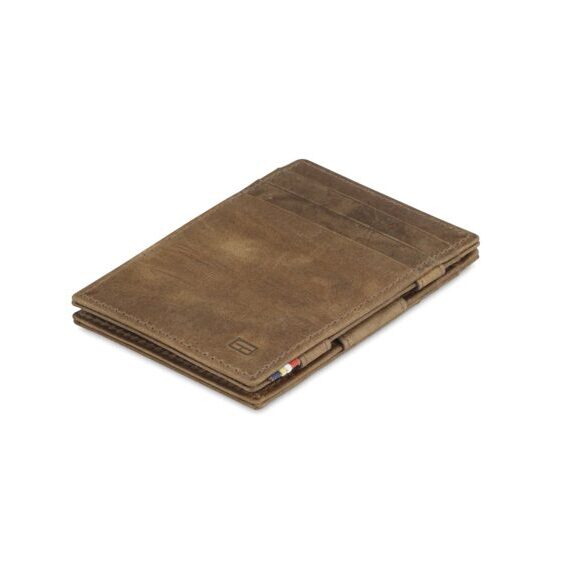 Essenziale - Magic wallet in brown brushed leather