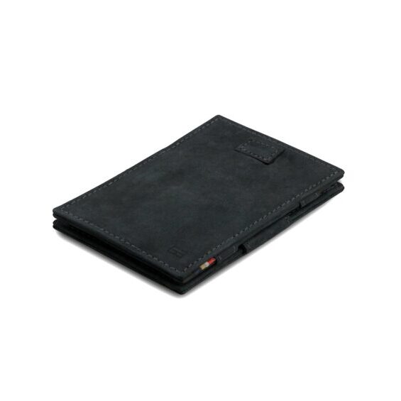 Cavare - Magic wallet in carbon black vintage leather