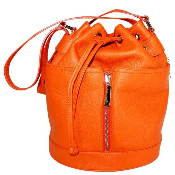 Peach pouch bag in orange
