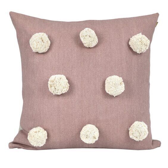 PomPom pillow in antique pink