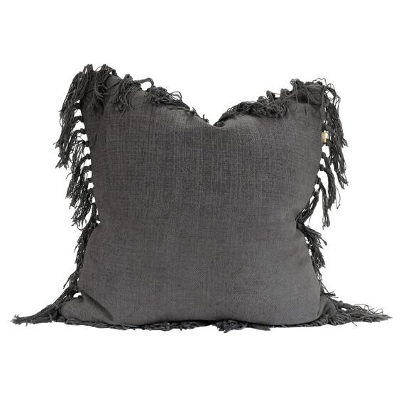 Jute pillow with tassels
