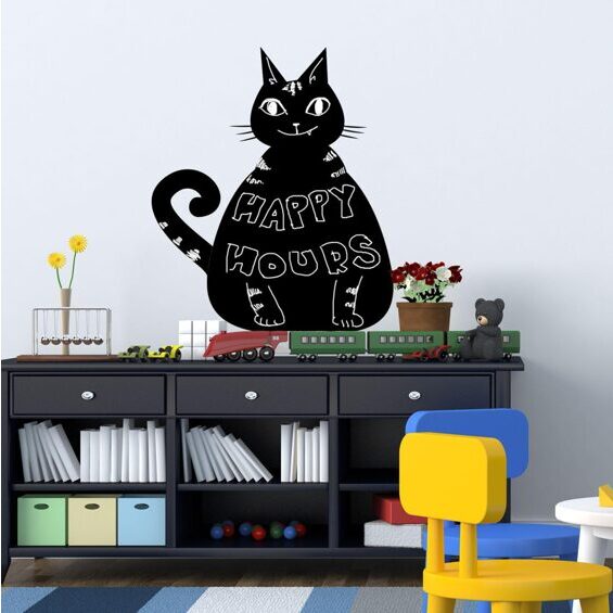 Wandtattoo Blackboard Cat Wandsticker