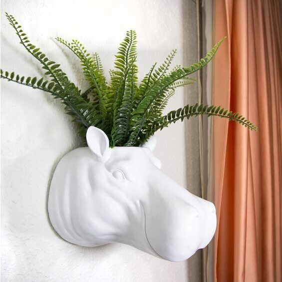 White Hippo Flower Pot