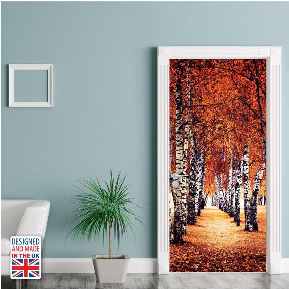 Walplus Wandtattoo Autumn Birch Tree Door Mural