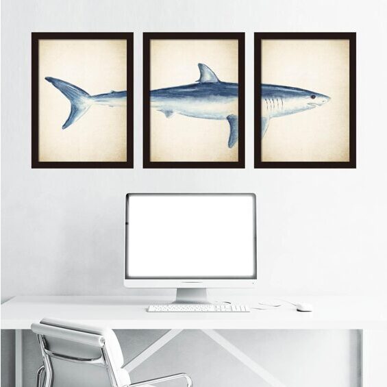 Walplus Wand-Tattoo Great White Shark Poster